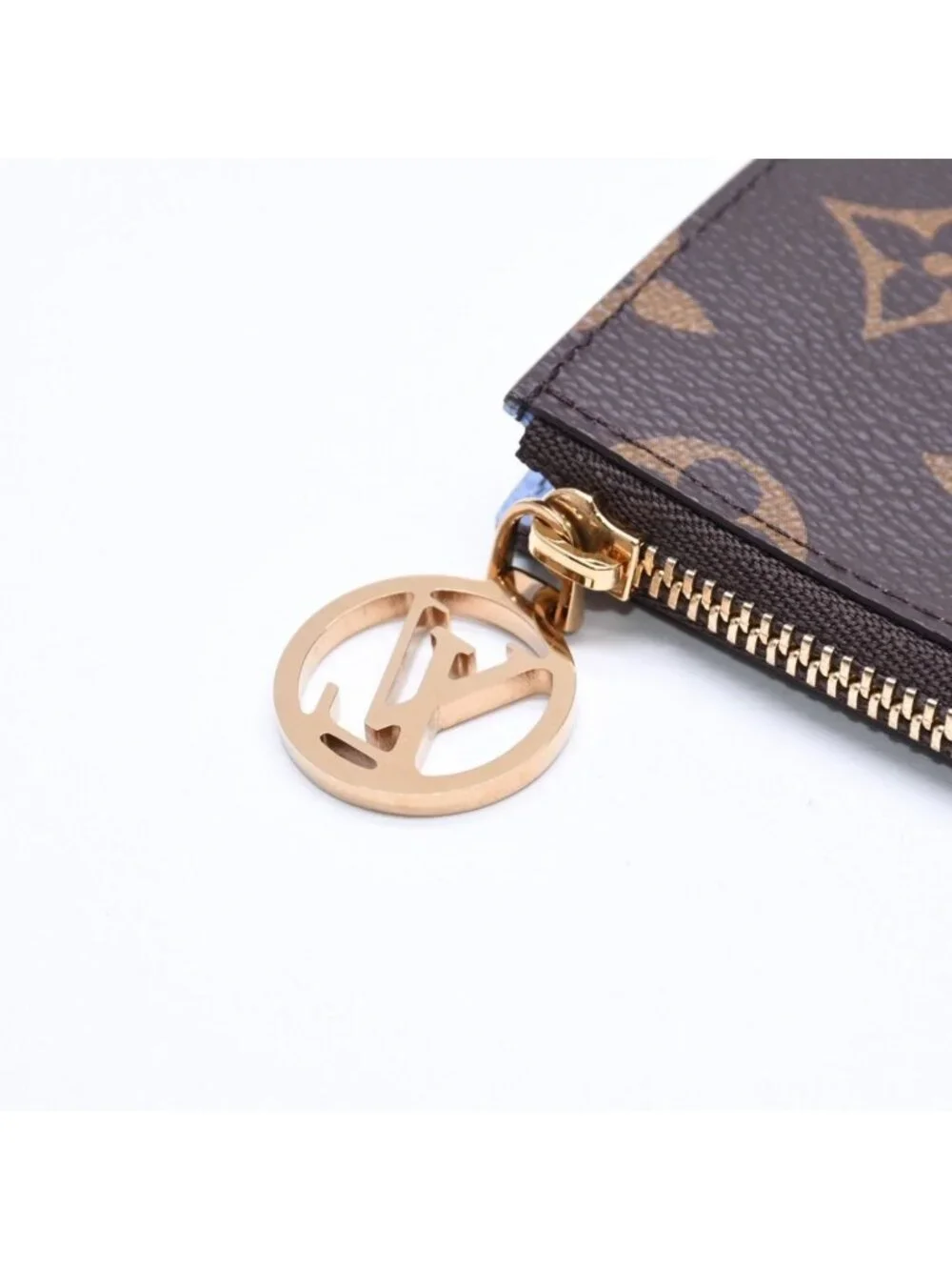 Louis Vuitton Card Case Romy Coin Purse Monogram Blue Frost